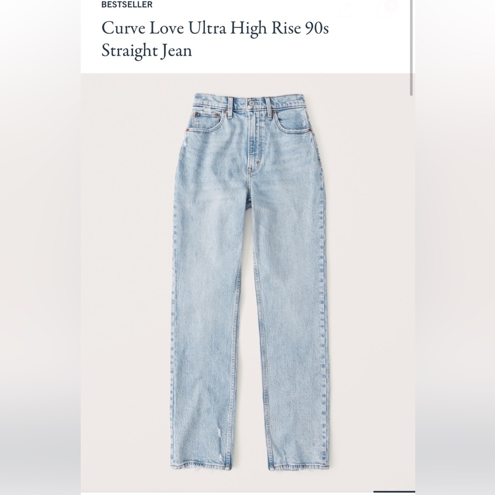 Abercrombie curve love ultra high rise 90’s straight Jean